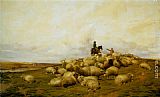 A Shepherd With His Flock by Thomas Sidney Cooper